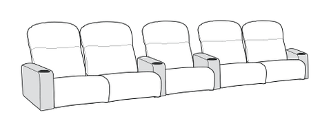 Row of 5 Dual Loveseats 144.0"