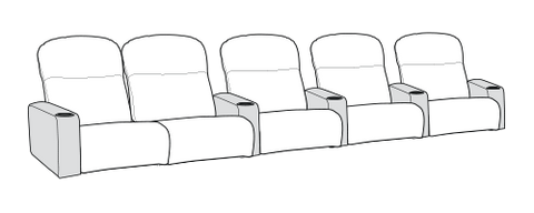 Row of 5 Left Loveseat 150.0"
