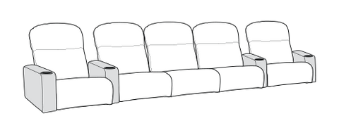 Row of 5 Middle Sofa 144.0"
