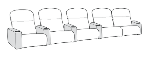 Row of 5 Right Loveseat 150.0"