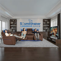 Seatcraft Vibrato SoundShaker Immersive Audio w/ Bluetooth Sync, Top Grain Leather Home Theater Sofa