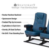 Seatcraft Madrigal Blue Free-Standing Base Movie Theater Seats