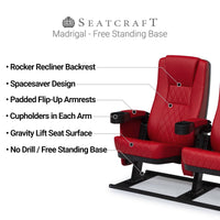 Seatcraft Madrigal Red Free-Standing Base Movie Theater Seats