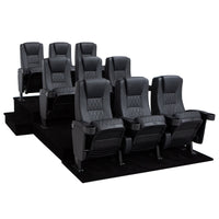 Seatcraft Madrigal 3 Row Home Theater Seats and Risers Package, Vinyl, Black