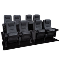 Seatcraft Madrigal 2 Row Home Theater Seats and Riser Package, Vinyl, Black
