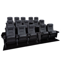 Seatcraft Madrigal 3 Row Home Theater Seats and Risers Package, Vinyl, Black