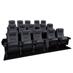 Seatcraft Madrigal 3 Row Home Theater Seats and Risers Package, Vinyl, Black