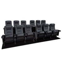 Seatcraft Madrigal 2 Row Home Theater Seats and Riser Package, Vinyl, Black