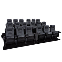 Seatcraft Madrigal 3 Row Home Theater Seats and Risers Package, Vinyl, Black