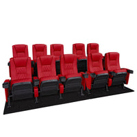 Seatcraft Madrigal 2 Row Home Theater Seats and Riser Package, Vinyl, Red