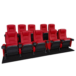 Seatcraft Madrigal 2 Row Home Theater Seats and Riser Package, Vinyl, Red