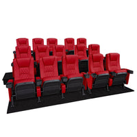 Seatcraft Madrigal 3 Row Home Theater Seats and Risers Package, Vinyl, Red