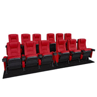 Seatcraft Madrigal 2 Row Home Theater Seats and Riser Package, Vinyl, Red