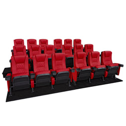 Seatcraft Madrigal 3 Row Home Theater Seats and Risers Package, Vinyl, Red