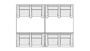 2 Rows of 4 106.0"