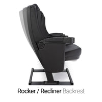 Seatcraft Montago Free-Standing Base Movie Seats, Vinyl, Black