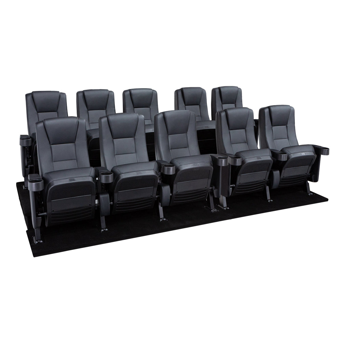Seatcraft Montago 2 Row Riser Package, Vinyl, Black