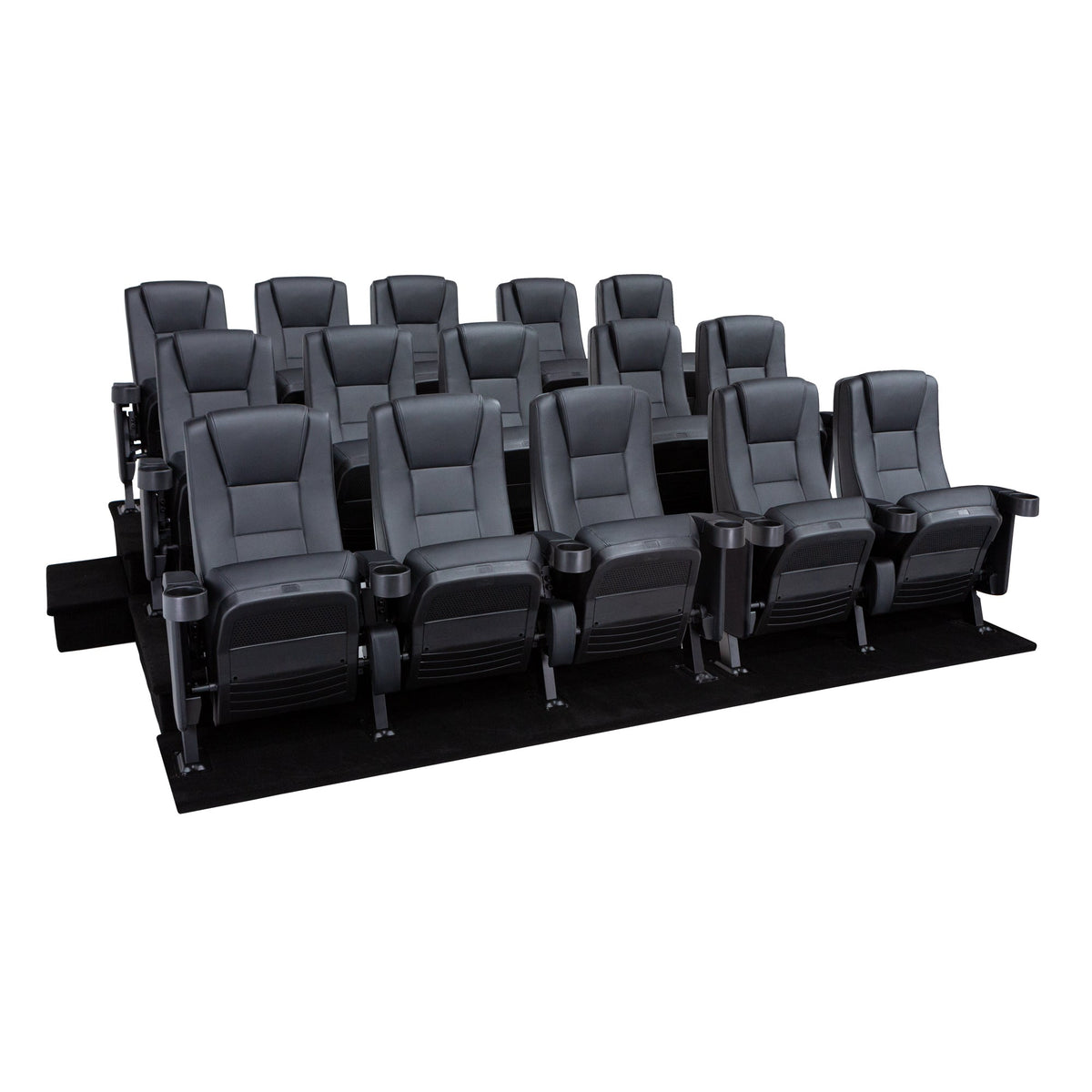 Seatcraft Montago 3 Row Riser Package, Vinyl, Black