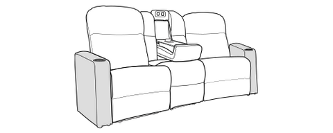 Row of 2 Standard w/ 1 Consoles 92.0"
