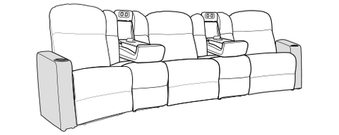 Row of 3 Standard w/ 2 Consoles 144.0"