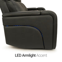 Seatcraft Vibrato SoundShaker Immersive Audio w/ Bluetooth Sync, Top Grain Leather Home Theater Sofa