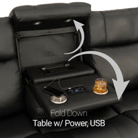 Seatcraft Vibrato SoundShaker Immersive Audio w/ Bluetooth Sync, Top Grain Leather Home Theater Sofa
