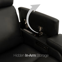 Seatcraft Vibrato SoundShaker Immersive Audio w/ Bluetooth Sync, Top Grain Leather Home Theater Sofa