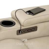 Seatcraft Vibrato SoundShaker Immersive Audio w/ Bluetooth Sync, Top Grain Leather Home Theater Sofa