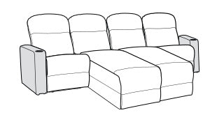 Row of 4 Middle Loveseat w/ 4 Chaises 118.0"