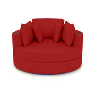 Swivel Cuddle Seat Italian Leather Media Room Furniture