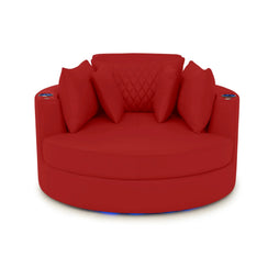 Swivel Cuddle Seat Italian Leather Media Room Furniture