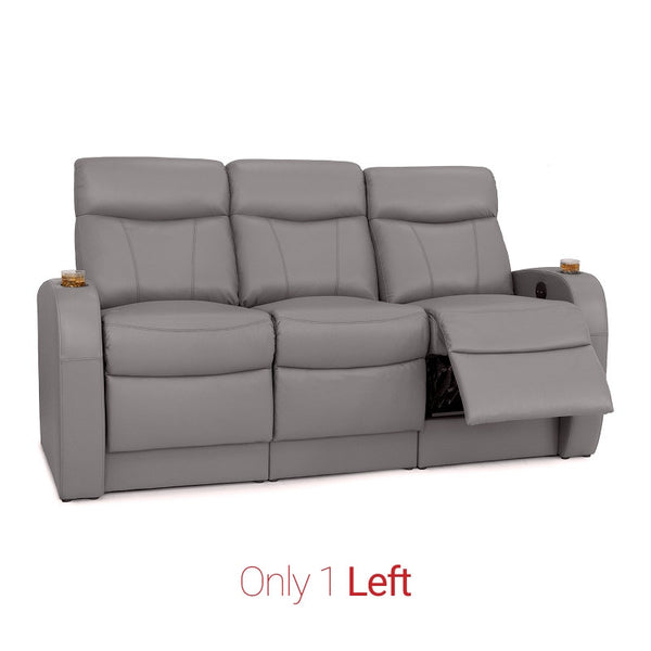 Rialto Gray BACKROW Theater Seating®, Power Recline, Row of 3 Sofa
