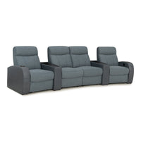 Rialto Italian Leather & Fabric Wedge Console Home Theater Seating