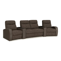 Rialto Italian Leather & Fabric Wedge Console Home Theater Seating