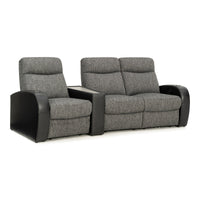 Rialto Italian Leather & Fabric Wedge Console Home Theater Seating