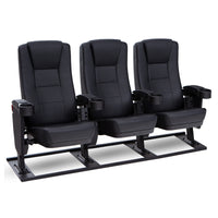 Seatcraft Montago Free-Standing Base Movie Seats, Vinyl, Black