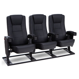 Seatcraft Montago Free-Standing Base Movie Seats, Vinyl, Black