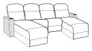 Row of 4 Sofa w/ Outside Chaises - 118" 120.0"