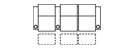 Row of 3 Right Loveseat 94.5"