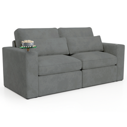 Cavallo Fortuna (By Seatcraft) Media Lounge Sofa, Fabric, Onyx & Ash
