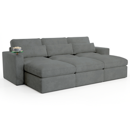 Cavallo Fortuna (By Seatcraft) Media Lounge Sofa, Fabric, Onyx & Ash