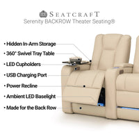 Serenity Leather BACKROW Home Theater Seating® Single Recliner