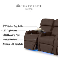 Sienna Leather Gel Spacesaver Home Theater Seating