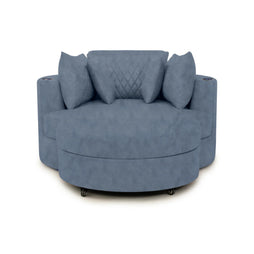 Swivel Cuddle Seat Italian Leather Media Room Furniture