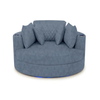 Swivel Cuddle Seat Italian Leather Media Room Furniture
