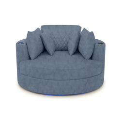 Swivel Cuddle Seat Italian Leather Media Room Furniture