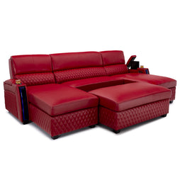 Seatcraft Your Choice Solarium Media Lounge Sofa Italian Leather, 13+ Colors, Power Chaiseloungers