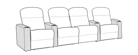 Row of 4 Middle Loveseat 120.0"