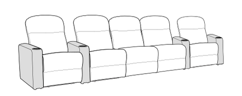 Row of 5 Middle Sofa 144.0"