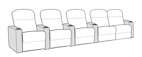 Row of 5 Right Loveseat 150.0"